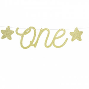 Guirlande 1er anniversaire “One” dorée