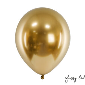 6 ballons glossy dorés